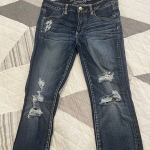 Distressed Blue Jeans